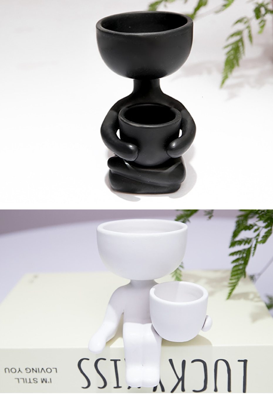 Humanoid Ceramic Flower Pot Vase