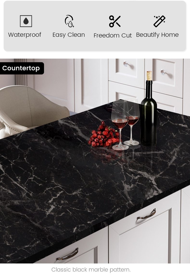 Kitchen Waterproof Self-adhesive Marble Contact Paper