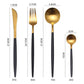 Gold Round Cutlery Set  Stainless Steel (4pcs