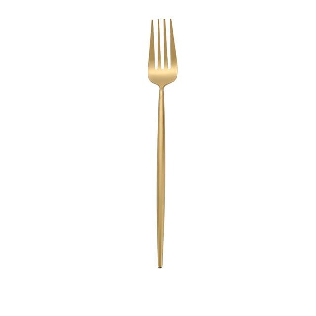 Gold Round Cutlery Set Stainless Steel (4pcs