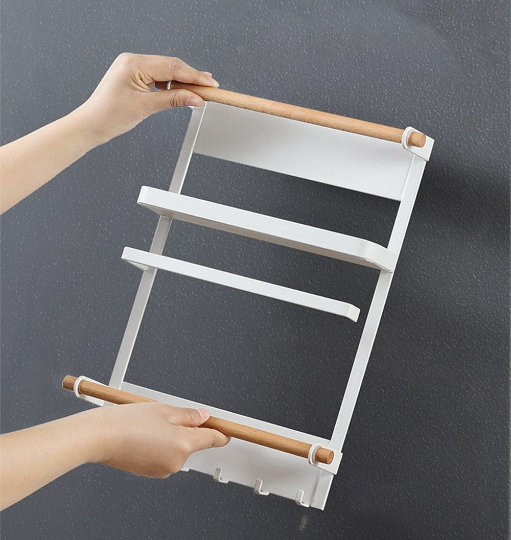 Drill-Free Magnetic Refrigerator Storage Rack