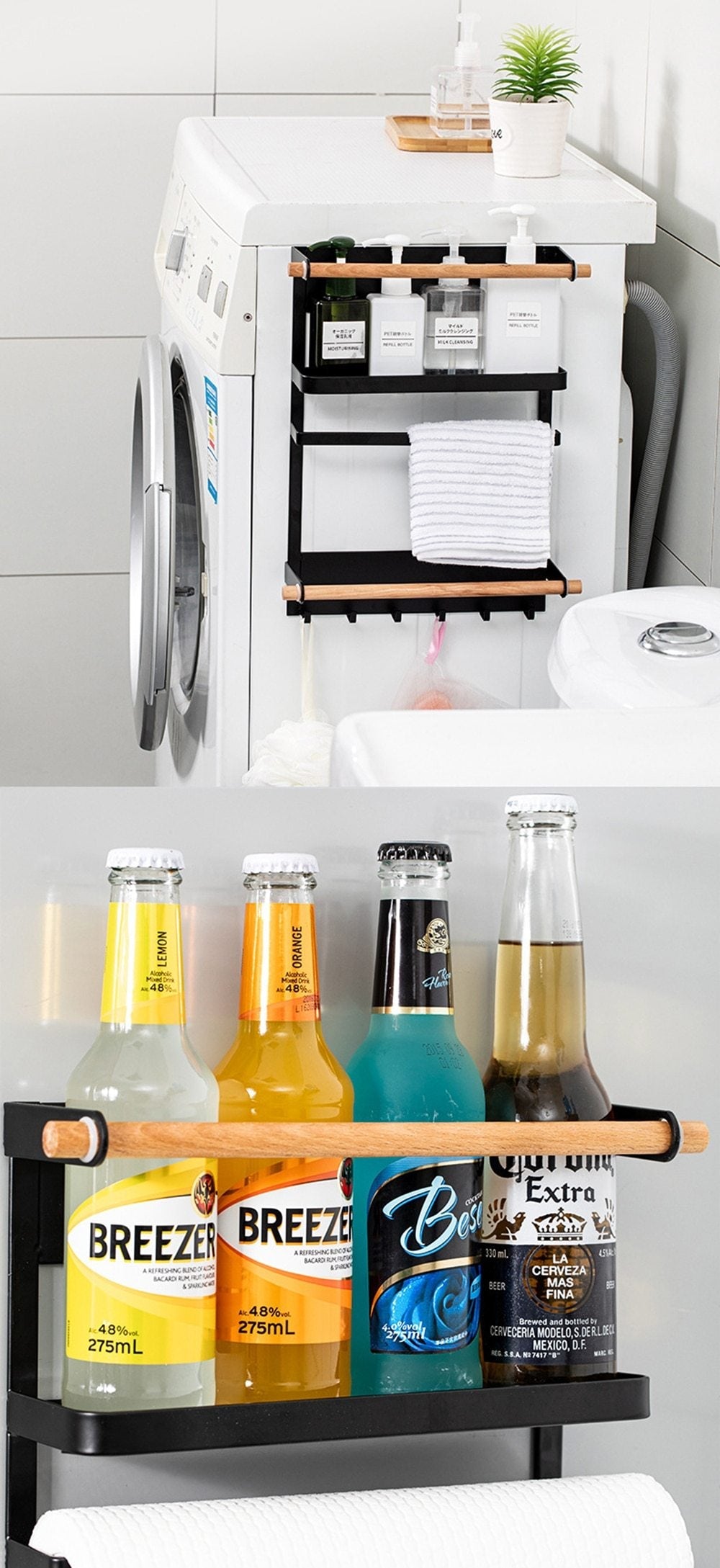 Drill-Free Magnetic Refrigerator Storage Rack