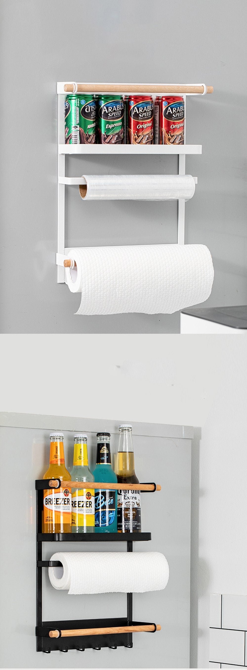 Drill-Free Magnetic Refrigerator Storage Rack