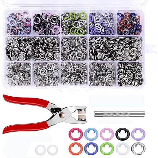 Metal Snaps Buttons with Fastener Pliers Press Kit