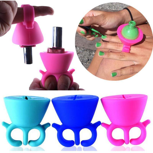 Ring Silicone Polish Bottle Holder - Indigo-Temple