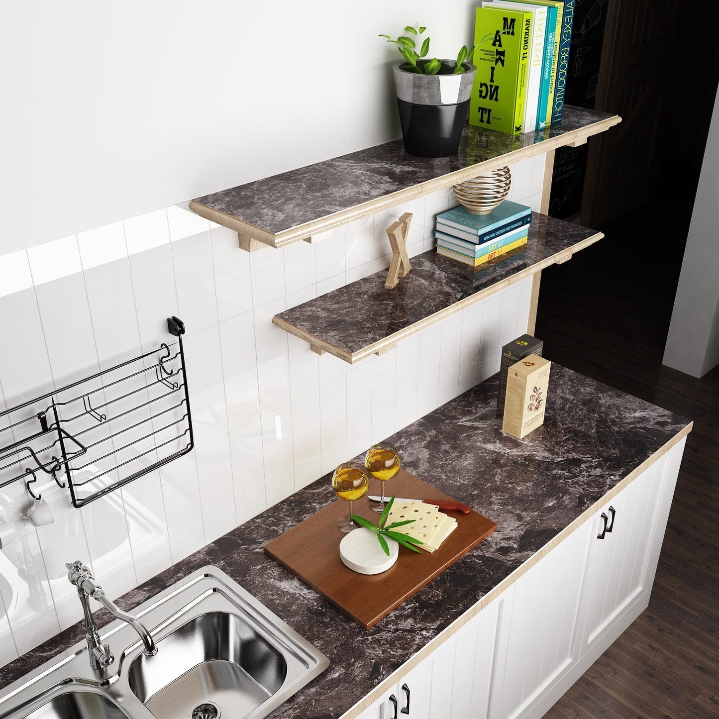 Self Adhesive Waterproof Marble Wallpaper