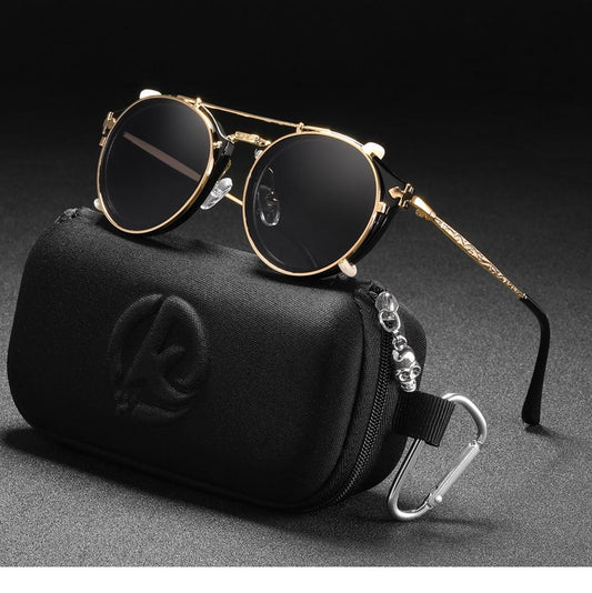 KDEAM™ Retro Steampunk Clip On Sunglasses