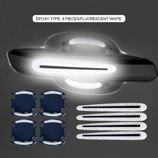 Reflective Car Door Handle Protection 3D Sticker (8 Pcs)