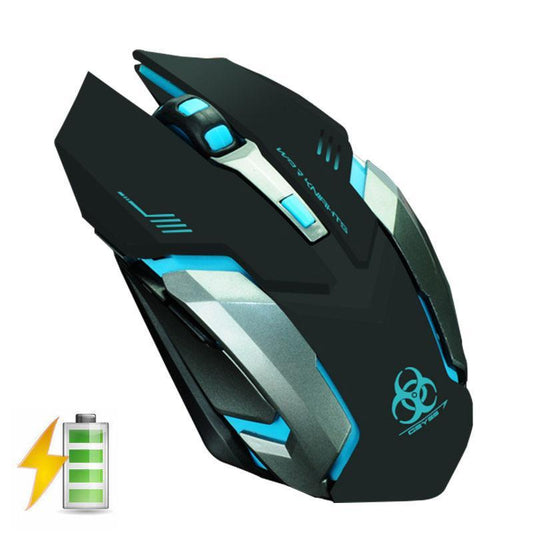 Wireless Rechargeable 6 Buttons LED Backlit Mouse - Indigo-Temple