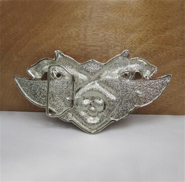 3D Gun Wings Skull belt buckle - Indigo-Temple