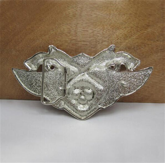 3D Gun Wings Skull belt buckle - Indigo-Temple
