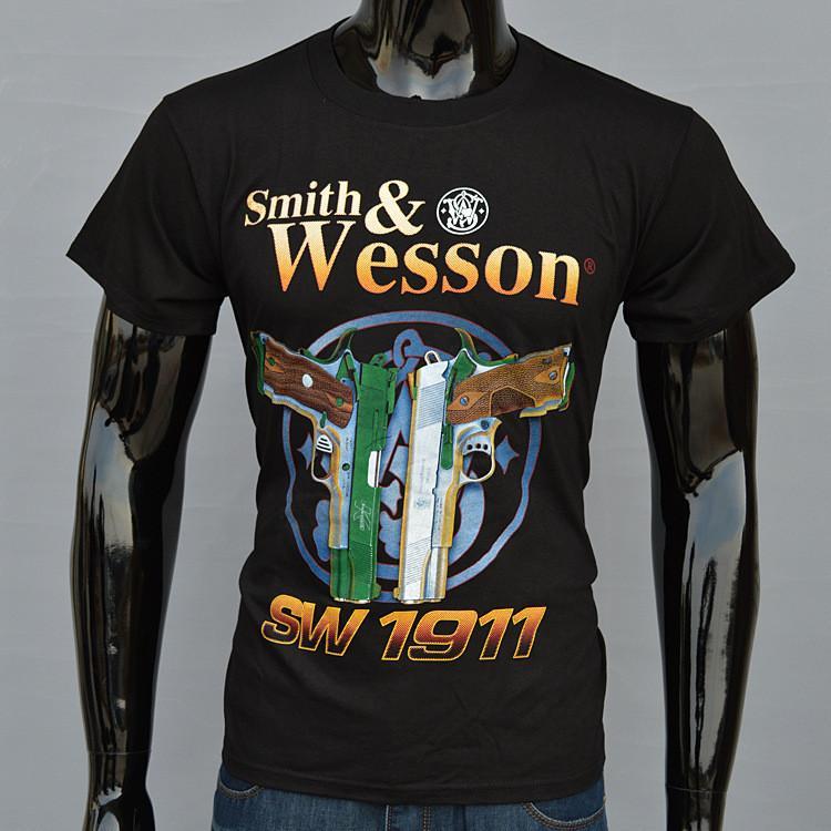 SW 1911- Man T-Shirt Short Sleeve O Neck Cotton - Indigo-Temple
