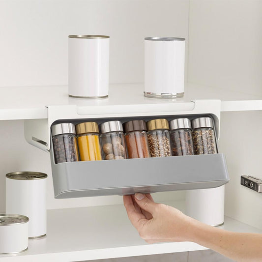 Self-adhesive Hidden Spice Organizer Drawer