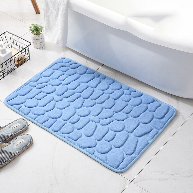 Super Absorbent Cobblestone Memory Foam Shower Mat