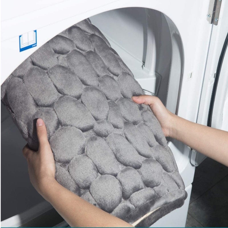 Super Absorbent Cobblestone Memory Foam Shower Mat