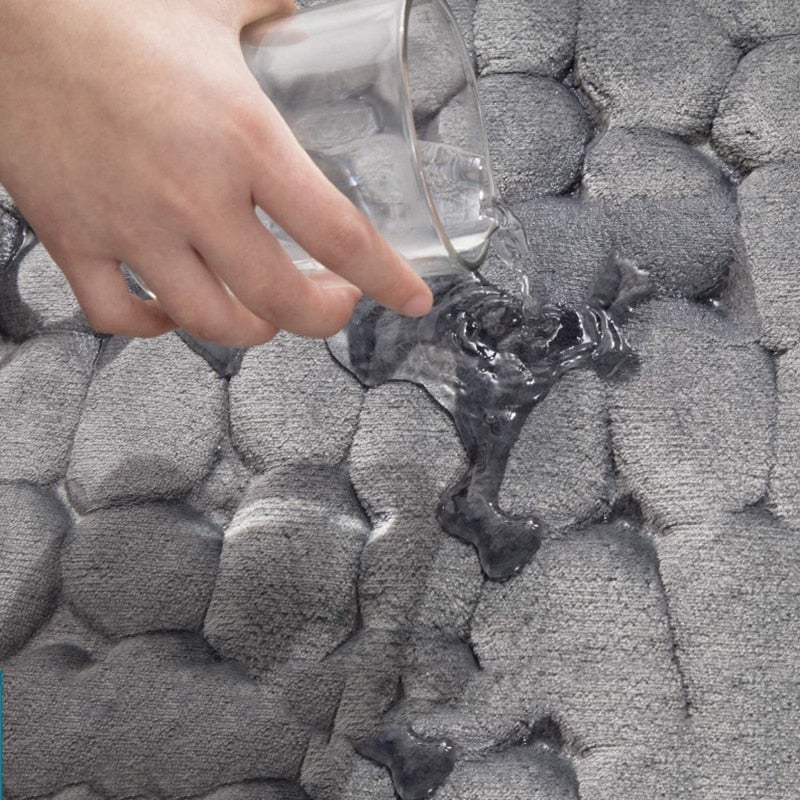 Super Absorbent Cobblestone Memory Foam Shower Mat