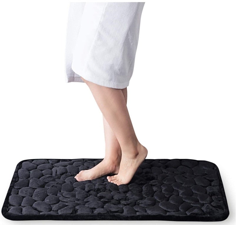 Super Absorbent Cobblestone Memory Foam Shower Mat