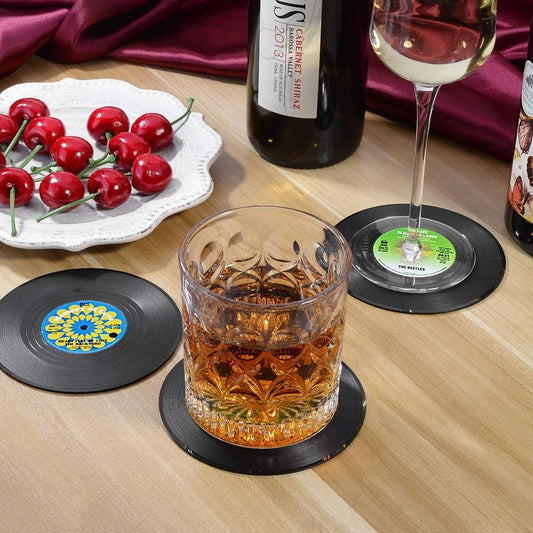 Retro Vinyl Record Heat-Resistant Cup Coasters(6pcs )