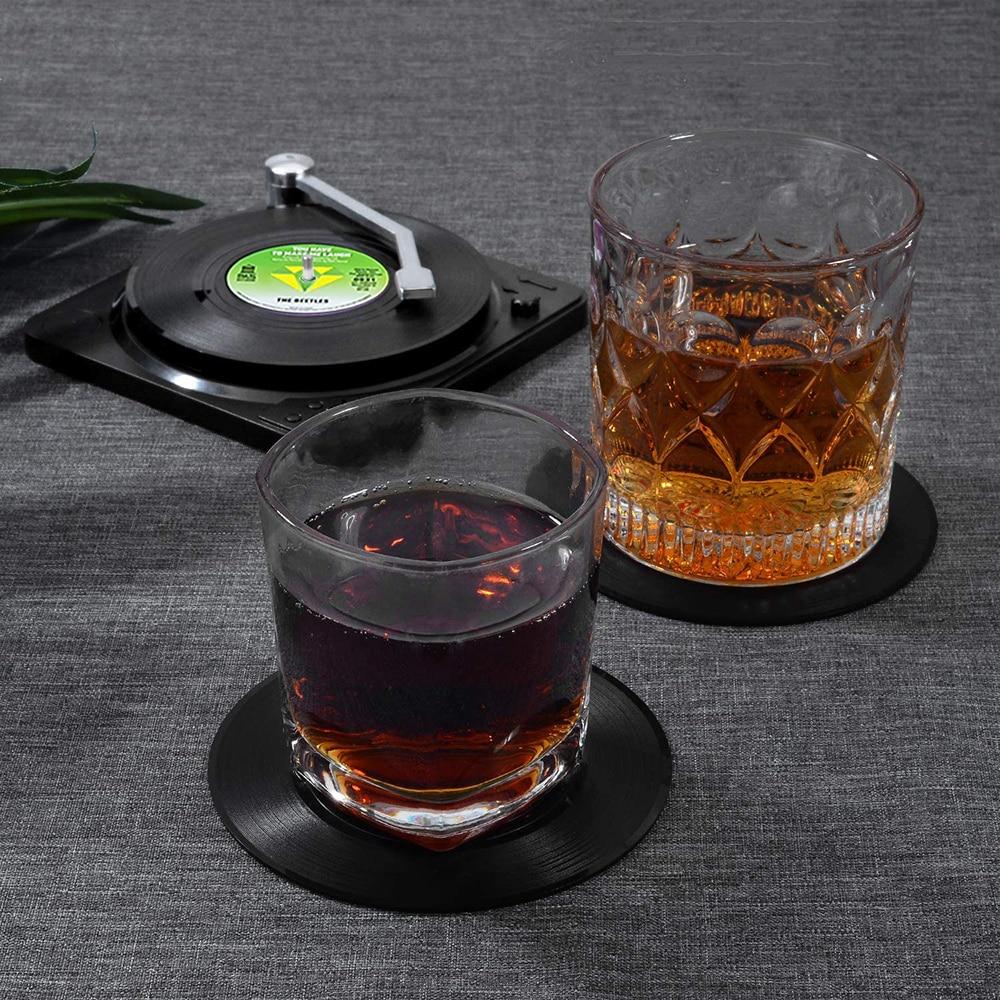 Retro Vinyl Record Heat-Resistant Cup Coasters(6pcs )
