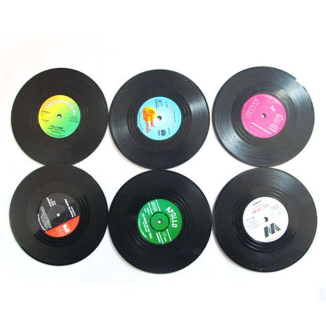Retro Vinyl Record Heat-Resistant Cup Coasters(6pcs )
