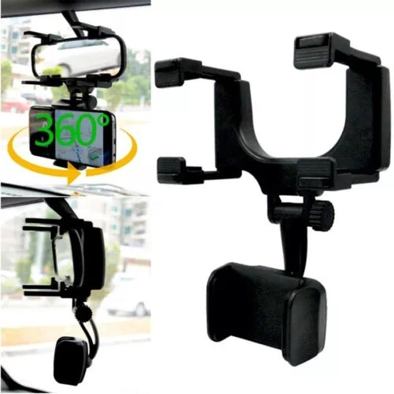 Car Rearview Mirror Rotatable Phone Mount