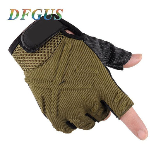 Half Finger Army Gloves - Indigo-Temple