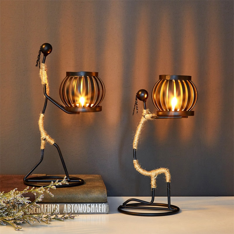 Pinturesque Metal African Style Candle Holder
