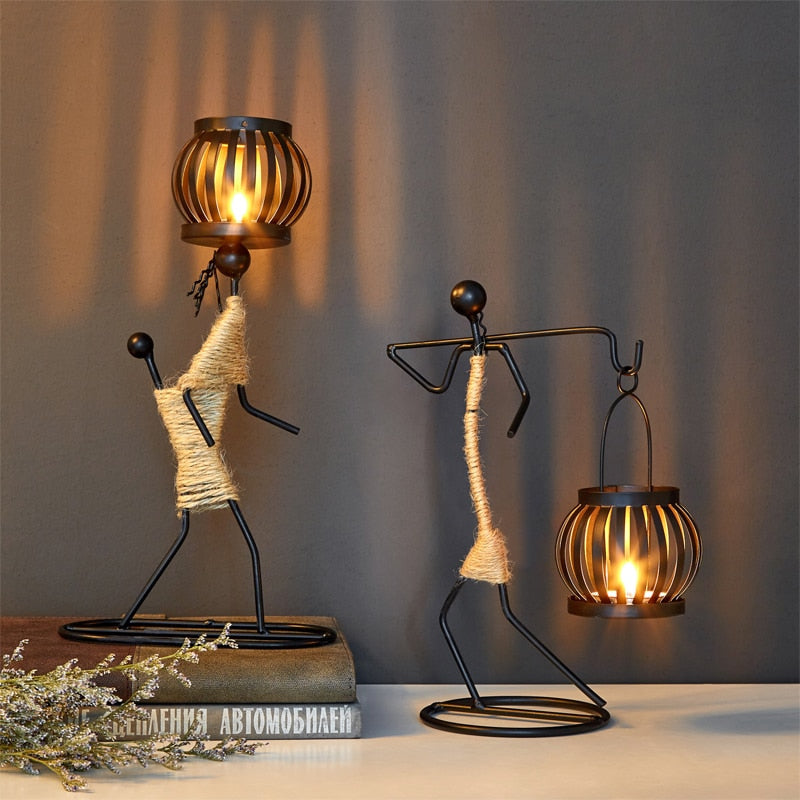 Pinturesque Metal African Style Candle Holder