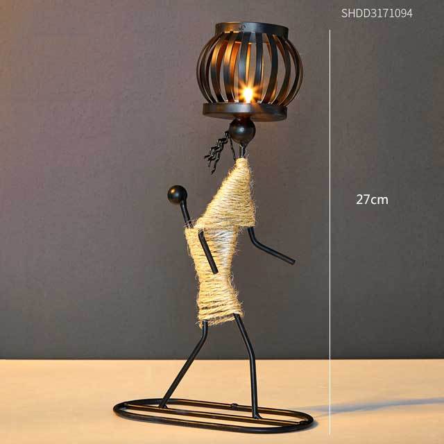 Pinturesque Metal African Style Candle Holder