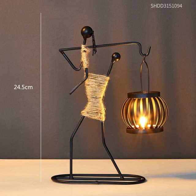 Pinturesque Metal African Style Candle Holder