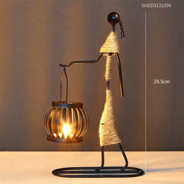 Pinturesque Metal African Style Candle Holder