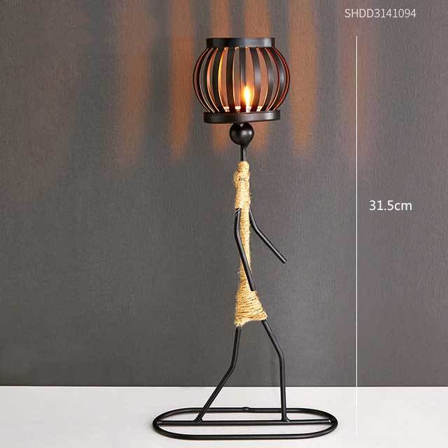 Pinturesque Metal African Style Candle Holder