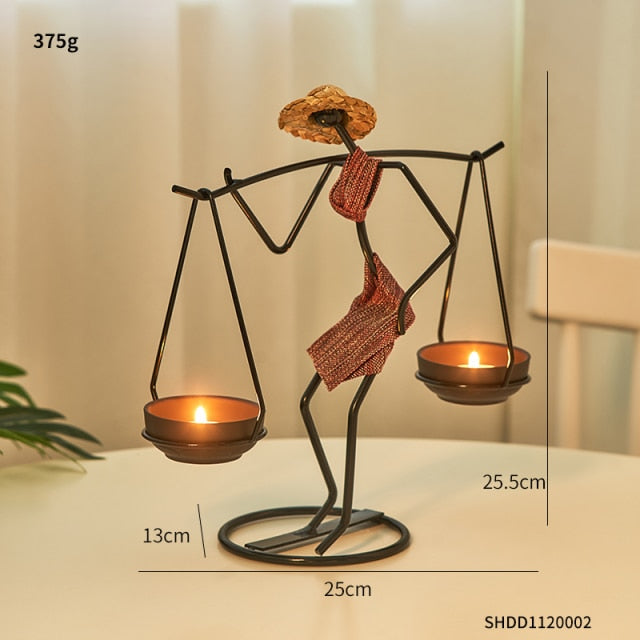 Pinturesque Metal African Style Candle Holder