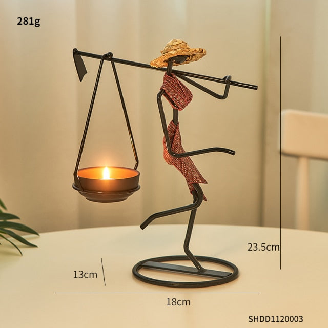Pinturesque Metal African Style Candle Holder