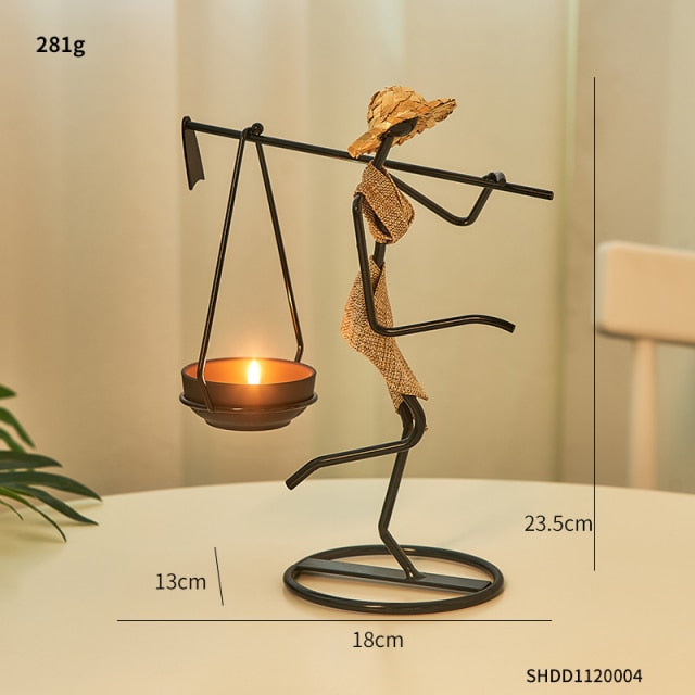 Pinturesque Metal African Style Candle Holder