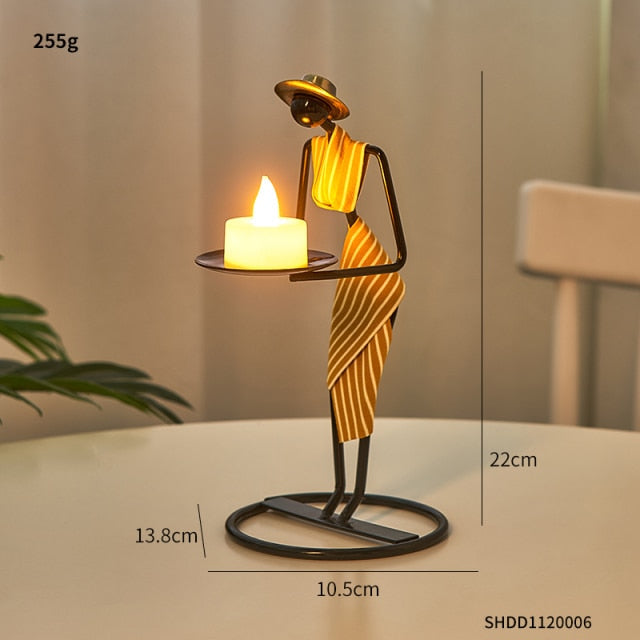 Pinturesque Metal African Style Candle Holder