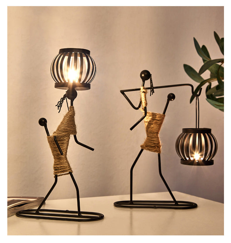 Pinturesque Metal African Style Candle Holder
