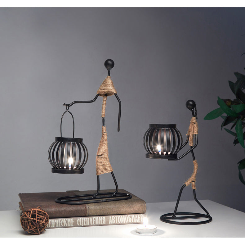 Pinturesque Metal African Style Candle Holder