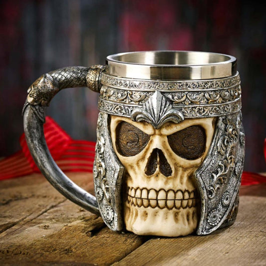Stainless Steel Double Wall Skull Beer Mug - Indigo-Temple
