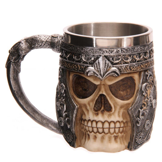 Stainless Steel Double Wall Skull Beer Mug - Indigo-Temple