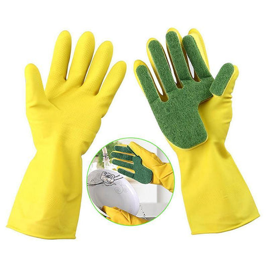 SCRUB SPONGE CLEANING GLOVES - Indigo-Temple
