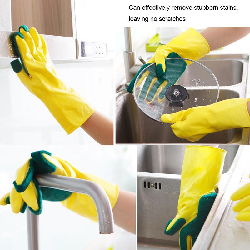 SCRUB SPONGE CLEANING GLOVES - Indigo-Temple