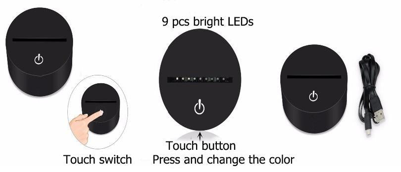 3D MEDITATION YOGA NIGHT LAMP - Indigo-Temple