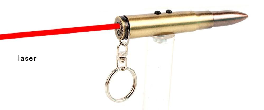 Mini 3 IN 1 LED Flashlight / Ball-point Pen/Red Laser /Key Chain - Indigo-Temple