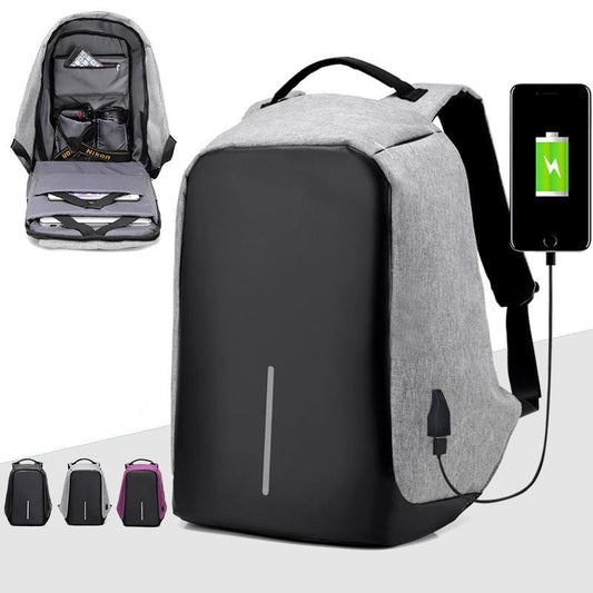 Premium USB Charge Anti Theft Backpack - Indigo-Temple