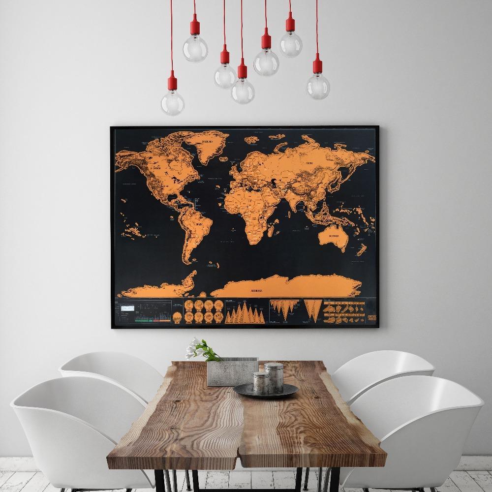 Deluxe Personalized World Scratch Map - Indigo-Temple