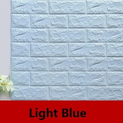 DIY 3D Waterproof Brick Wallpaper (2 pcs) - Indigo-Temple