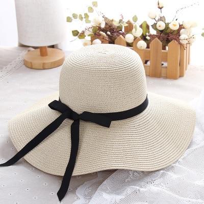 Adjustable Wide-Brimmed Women's Straw Sun-Hat - Indigo-Temple