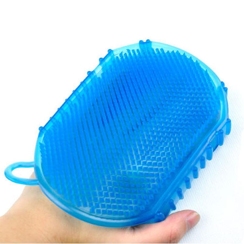 2 in 1 Silicone Sponge and Rubbing Exfoliating Glove (2pcs) - Indigo-Temple