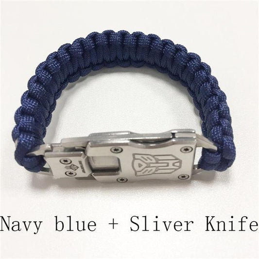 Paracord Survival knife Bracelet - Indigo-Temple